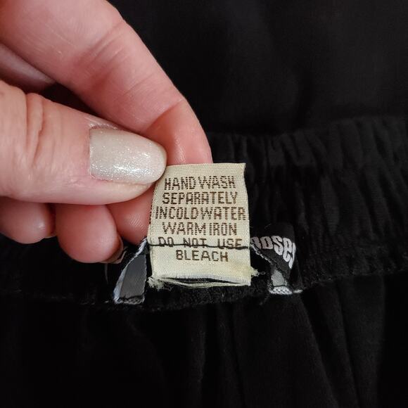 Leopards & Roses Embroidered Floral Pull On Skirt Size M Folk Cottage Boho Nepal - Picture 6 of 6